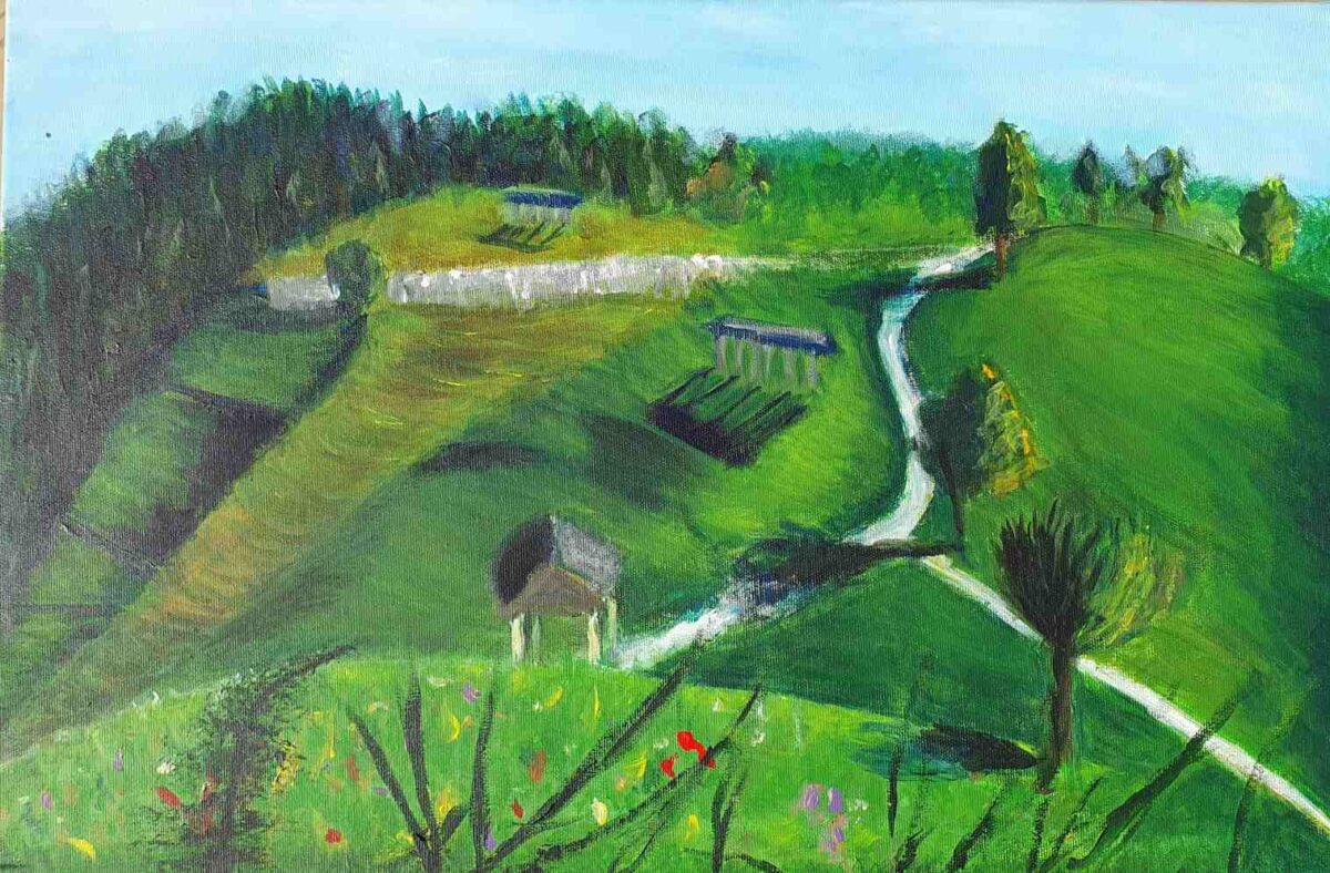 Slika Sorice 40x60cm akril na platnu