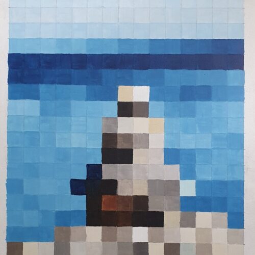 Contemplation – Original Pixel Art Painting | Tamara Perusic Art