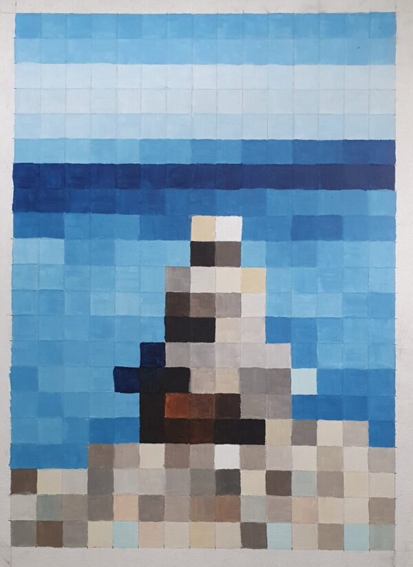 Contemplation – Original Pixel Art Painting | Tamara Perusic Art Contemplation – Original Pixel Art Painting | Tamara Perusic Art