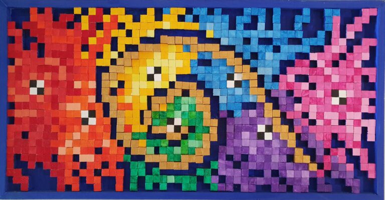 moj dom pixelart cube art akril mdf 35x68