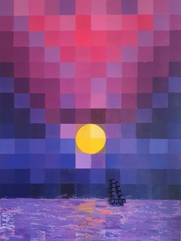 At Dusk – Original Pixel Art Painting | Tamara Perusic Art