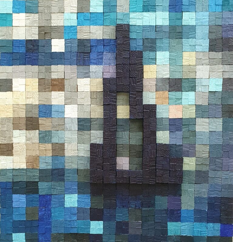 Brod pixelart drvene kocke akril