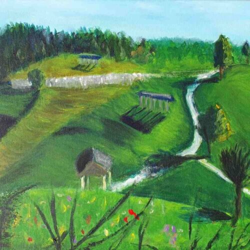 Green Hills of Sorica – Original Acrylic Painting | Tamara Perusic Art Green Hills of Sorica – Original Acrylic Painting | Tamara Perusic Art