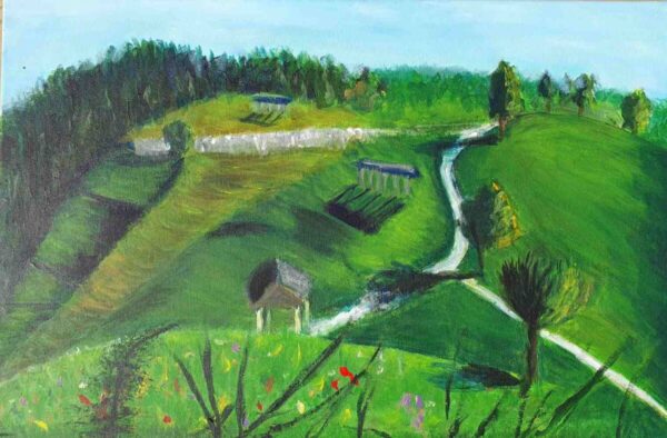Green Hills of Sorica – Original Acrylic Painting | Tamara Perusic Art Green Hills of Sorica – Original Acrylic Painting | Tamara Perusic Art