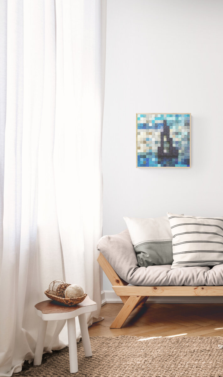 Brod na pučini - reljefni akril - dnevni boravak