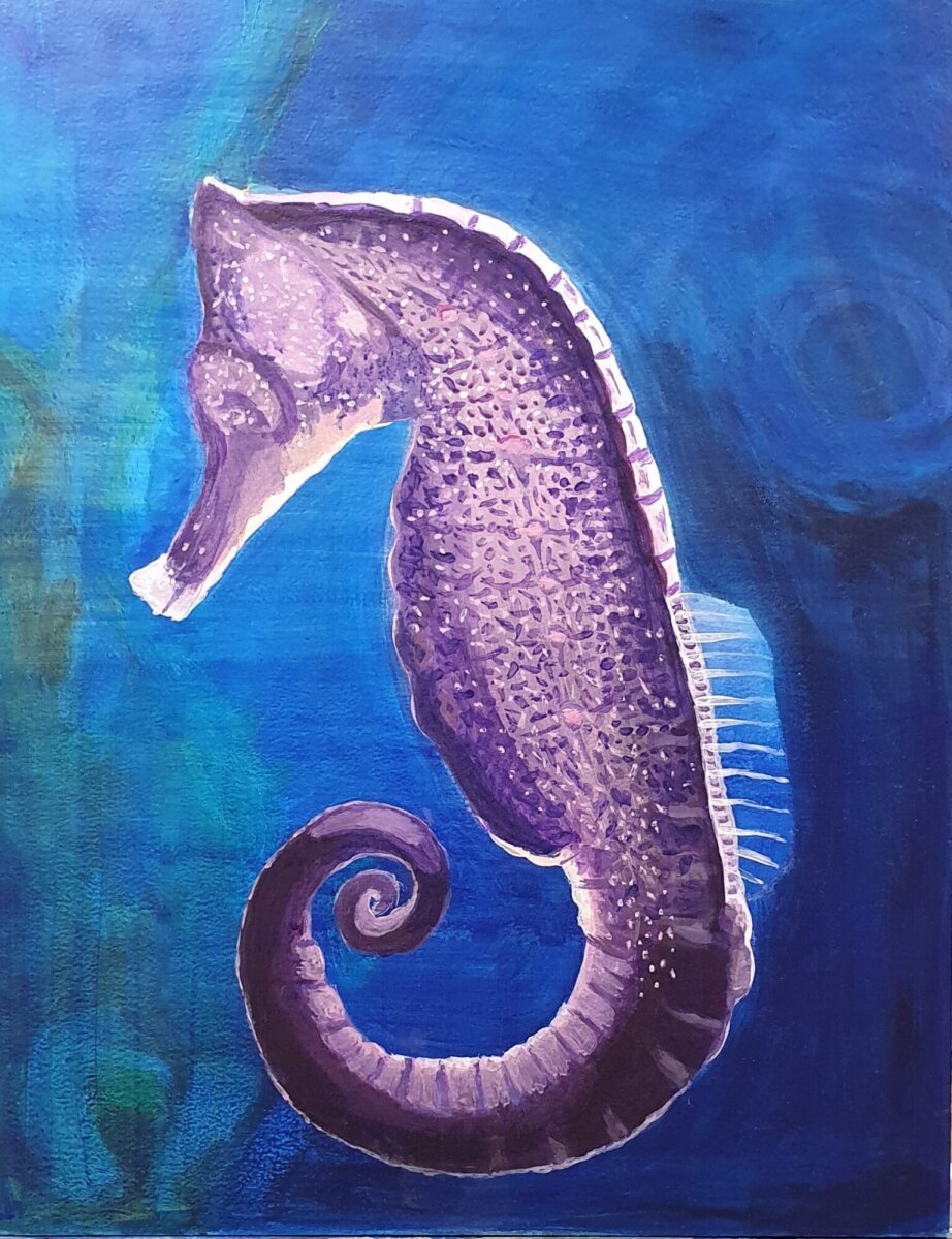 Morski konjic akril mdf 40x50cm