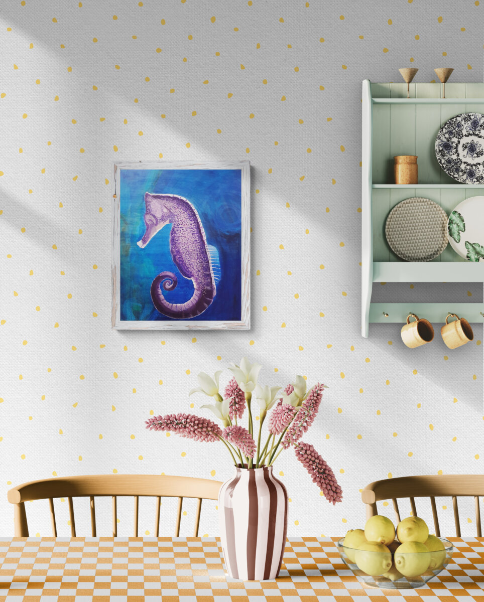 Morski konjic akril mdf 40x50cm