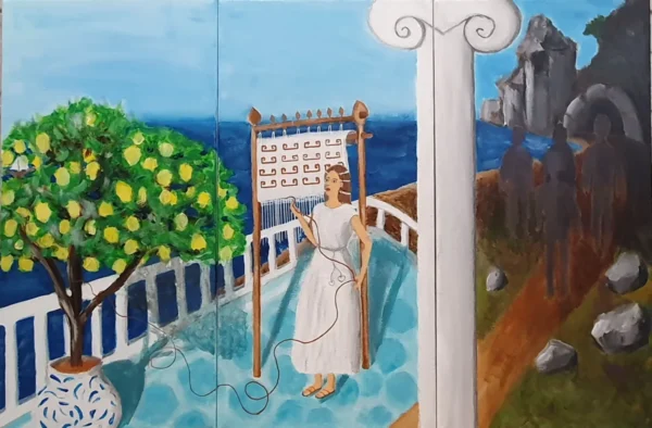 Penelope – Original Acrylic Triptych Painting | Tamara Perusic Art Penelope – Original Acrylic Triptych Painting | Tamara Perusic Art