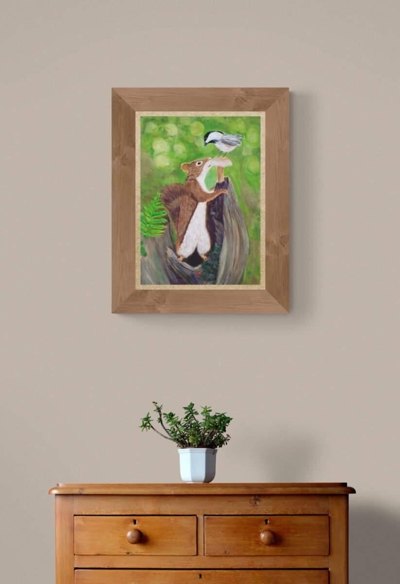 Šumsko prijateljstvo između vjeverice i ptice