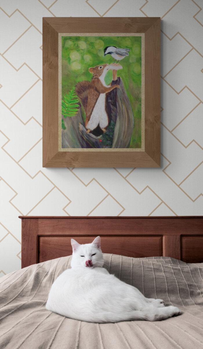 Šumsko prijateljstvo između vjeverice i ptice