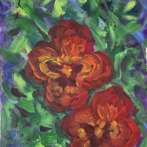 Fire Pansies – Original Acrylic Painting | Tamara Perusic Art Fire Pansies – Original Acrylic Painting | Tamara Perusic Art