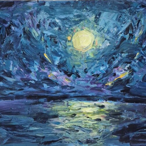 Lunar Sea – Original Acrylic Painting | Tamara Perusic Art