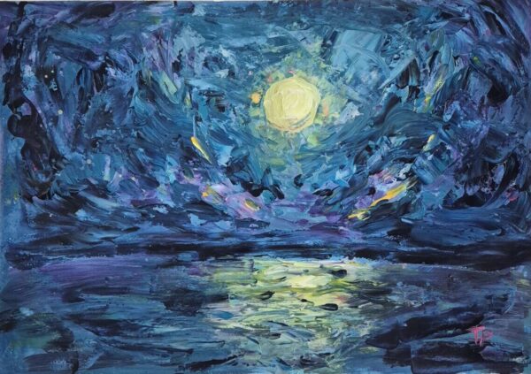 Lunar Sea – Original Acrylic Painting | Tamara Perusic Art