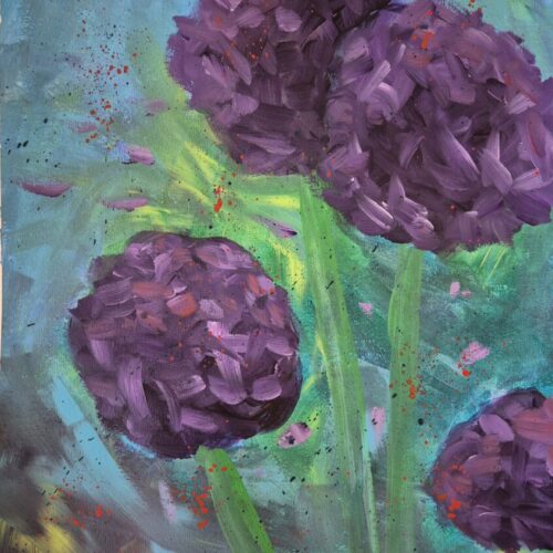 Purple Allium – original acrylic painting
