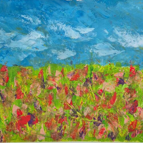 summer medow original acrylic painting