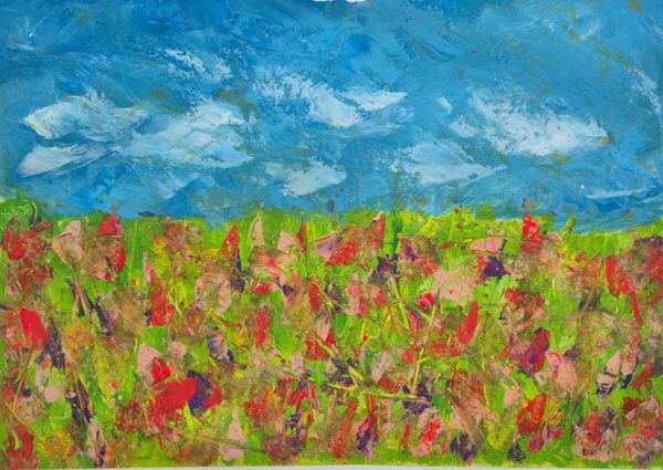 summer medow original acrylic painting summer medow original acrylic painting